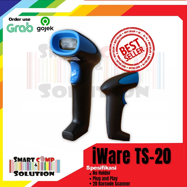 Scanner Barcode USB Wired 2D Iware TS-20 / TS20 / TS 20 QRcode Reader