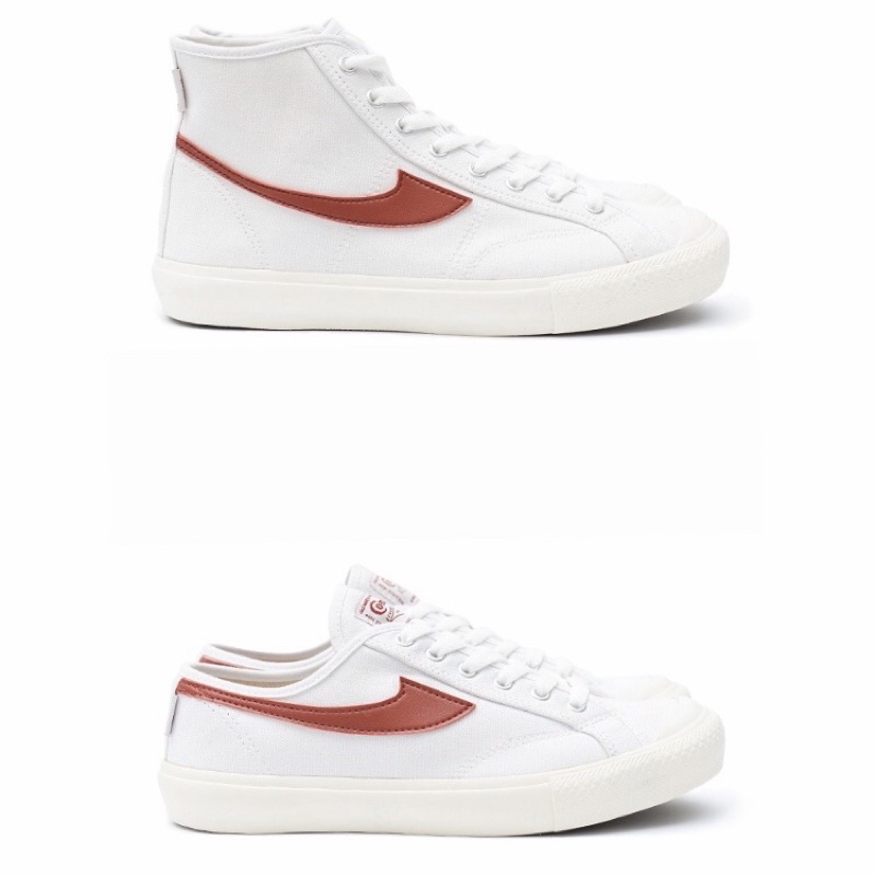 Sepatu Compass Gazelle White Red Low / High Retail