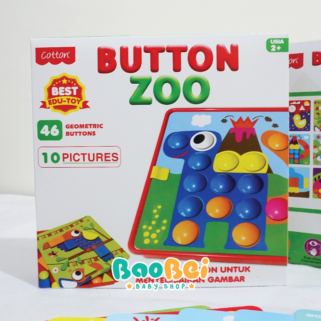  Mainan  Cotton Button Zoo Mainan  Edukasi  Button Animal 