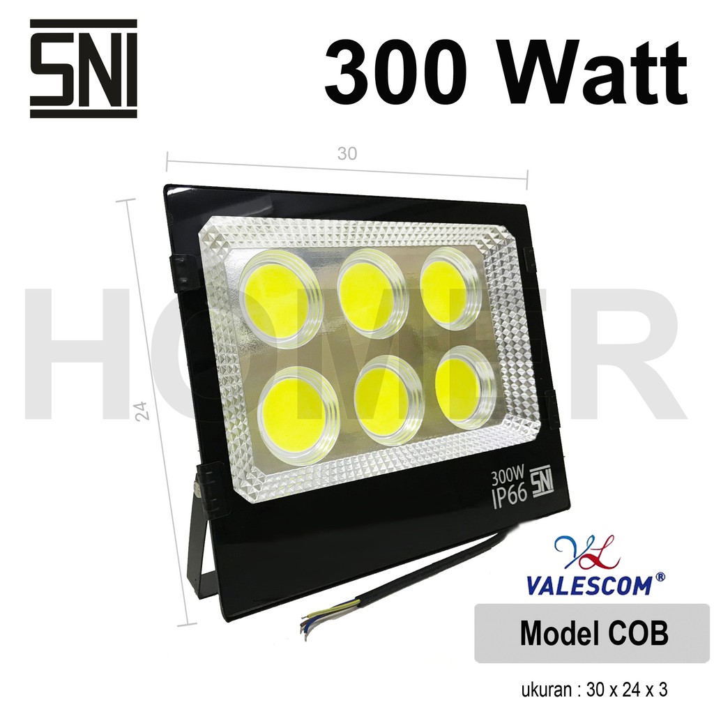 lampu led sorot / tembak / floodlight / outdoor / lapangan COB SMD super terang jarak jauh 300w 300 w 300 watt 300watt valescom valpro hattasu joson ip65 ip66 ip67