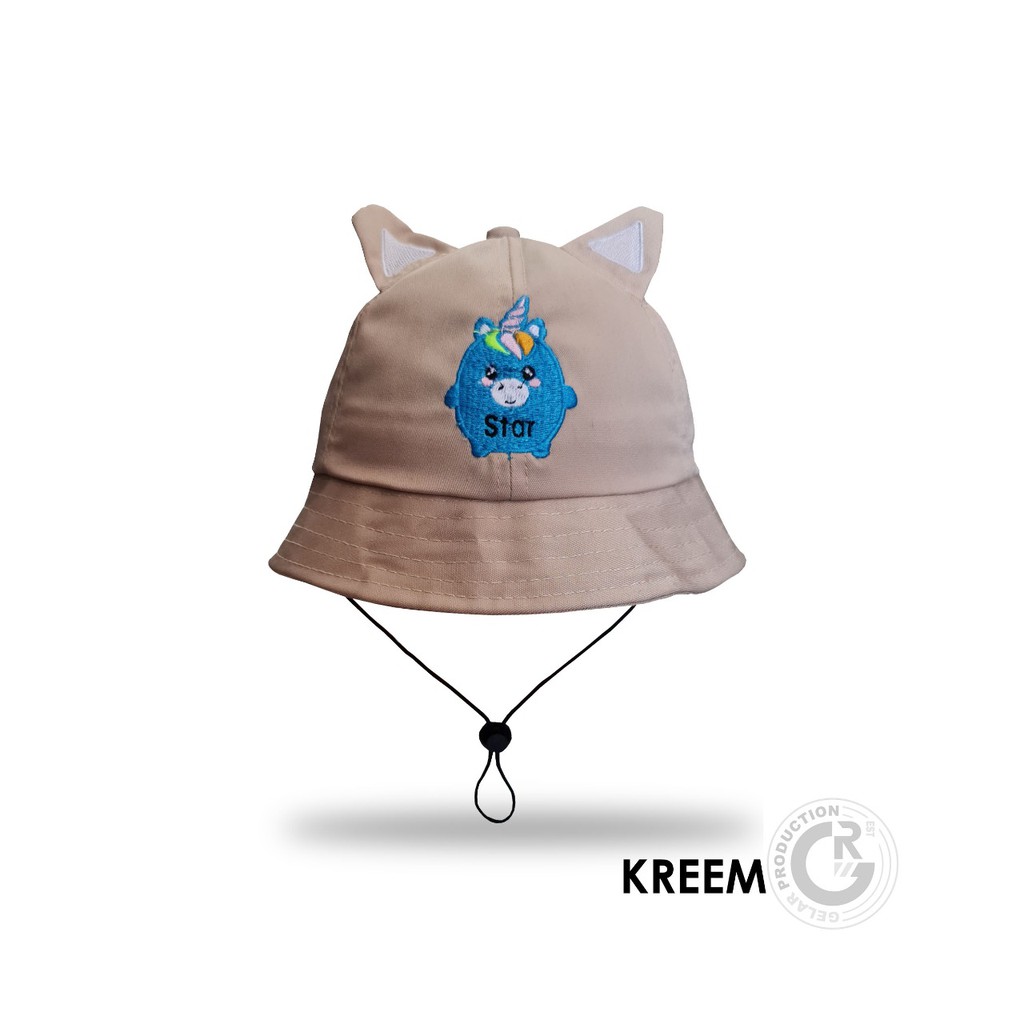 Topi bucket Anak Tali terbaru karakter squishy pats ADA TALI