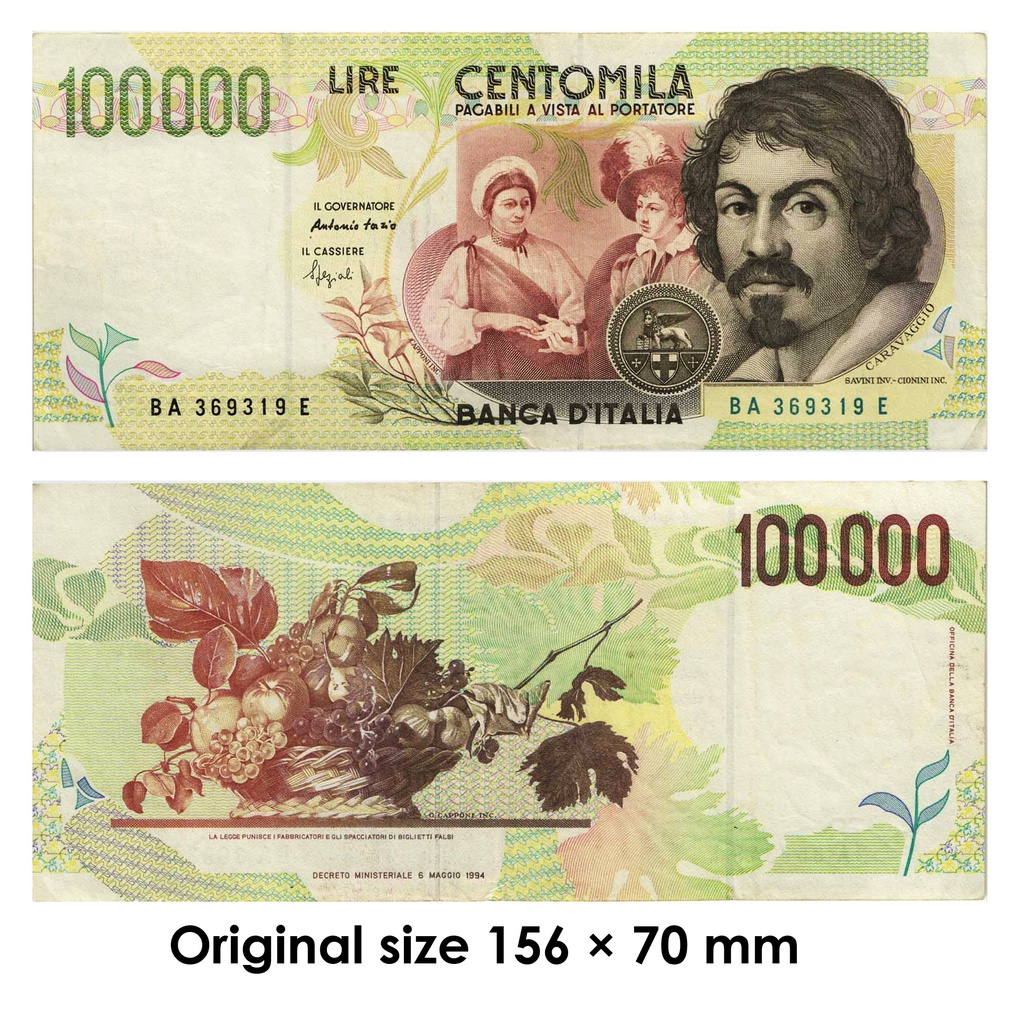 Uang Kuno Italien / Italy  100.000 Lire 1994 souvenir replika repro