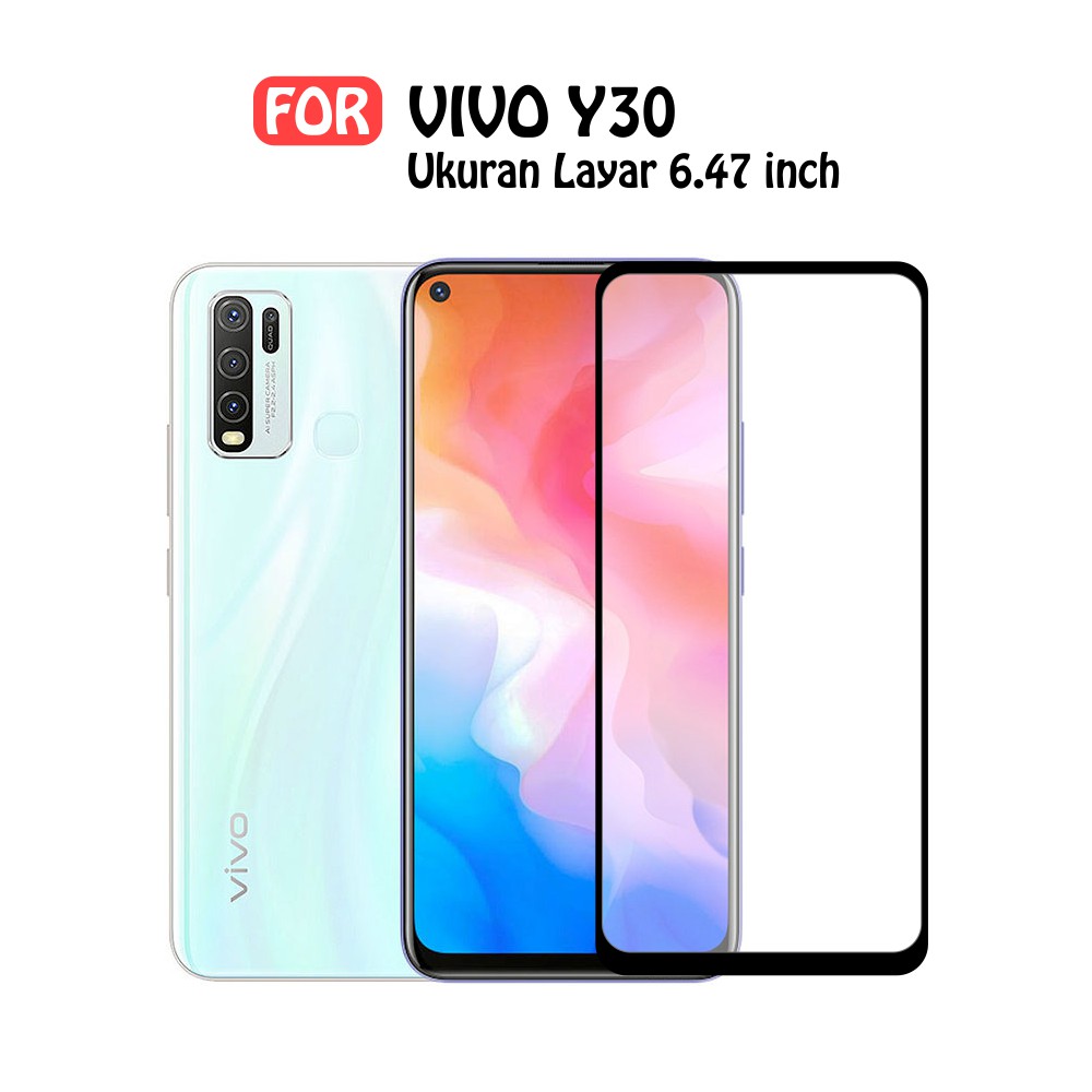 Tempered Glass Full for Vivo Y30 / Y50 NFC Tempered Glass 9D Full Layar