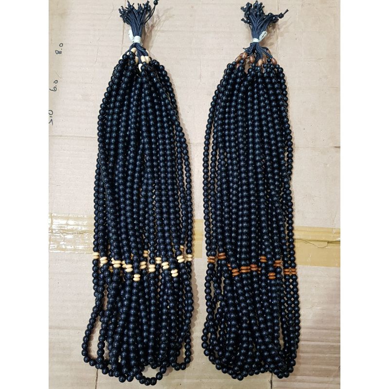 Kalung TASBIH 99 Manik-Manik Hitam 8mm Etnik 12buah Kulakan Grosir