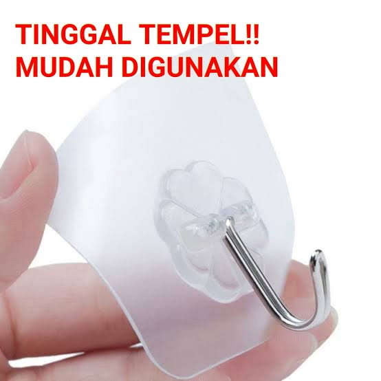 Kanzo - Gantungan Tempel Dinding Hook Magic Transparan / Gantungan Baju / Gantungan Hook Kamar Mandi