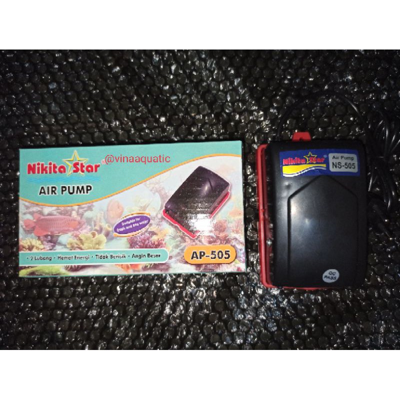 NIKITA STAR AP505 AP 505 Mesin Aerator Pompa Udara 2 Lubang lobang Aquarium Aquascape air pump murah