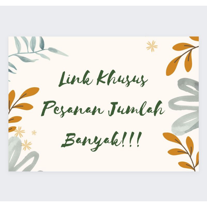 

[Mp0] Link Khusus Pemesanan Pelanggan dalam jumlah Banyak