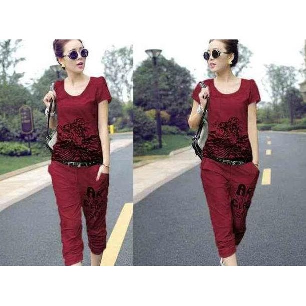 setelan baju wanita / baju senam sport / baju santai wanita / kaos