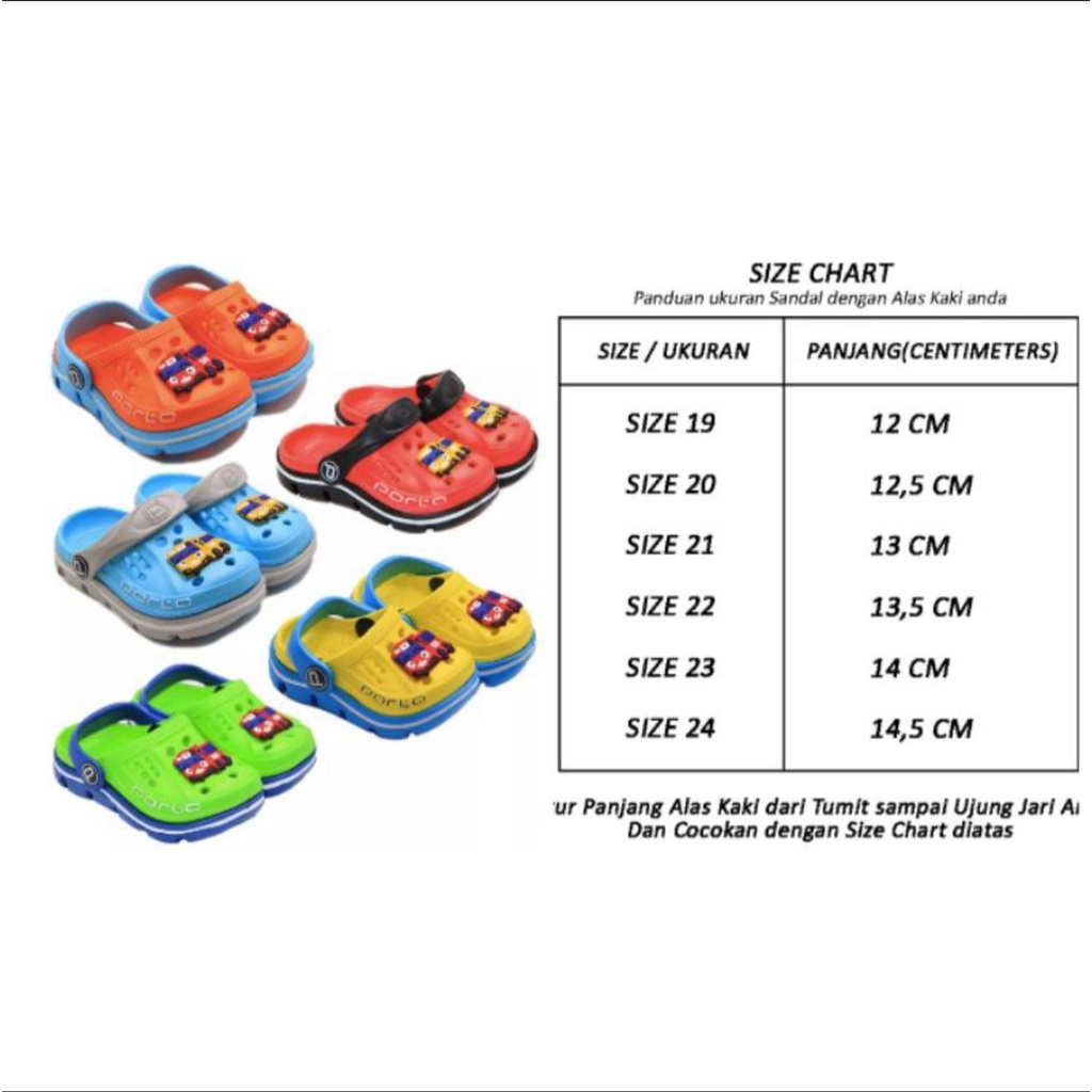 sandal slop anak / sandal porto /sandal anak