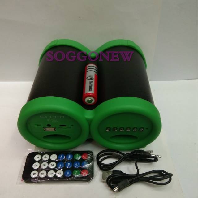 Speaker FLECO F-36L Teropong lampu Portable Speaker super bass