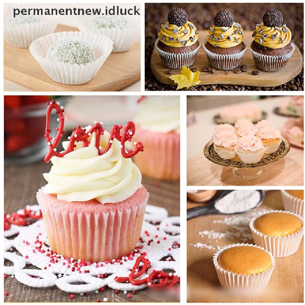 100 Pcs Kertas Kue Muffin Warna Putih