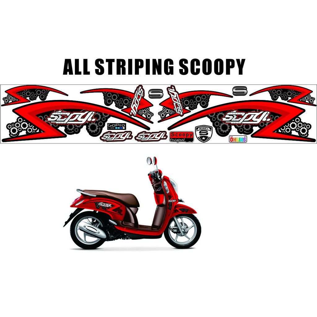 STRIPING MOTOR ALL SCOOPY FI NEW UNIVERSAL MOTIF SIMPLE STICKER SCOOPY FI STRIPING STILE