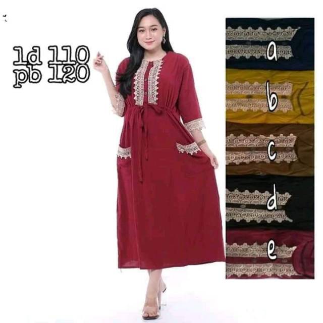 Gamis daster renda polos tali serut daster renda jumbo