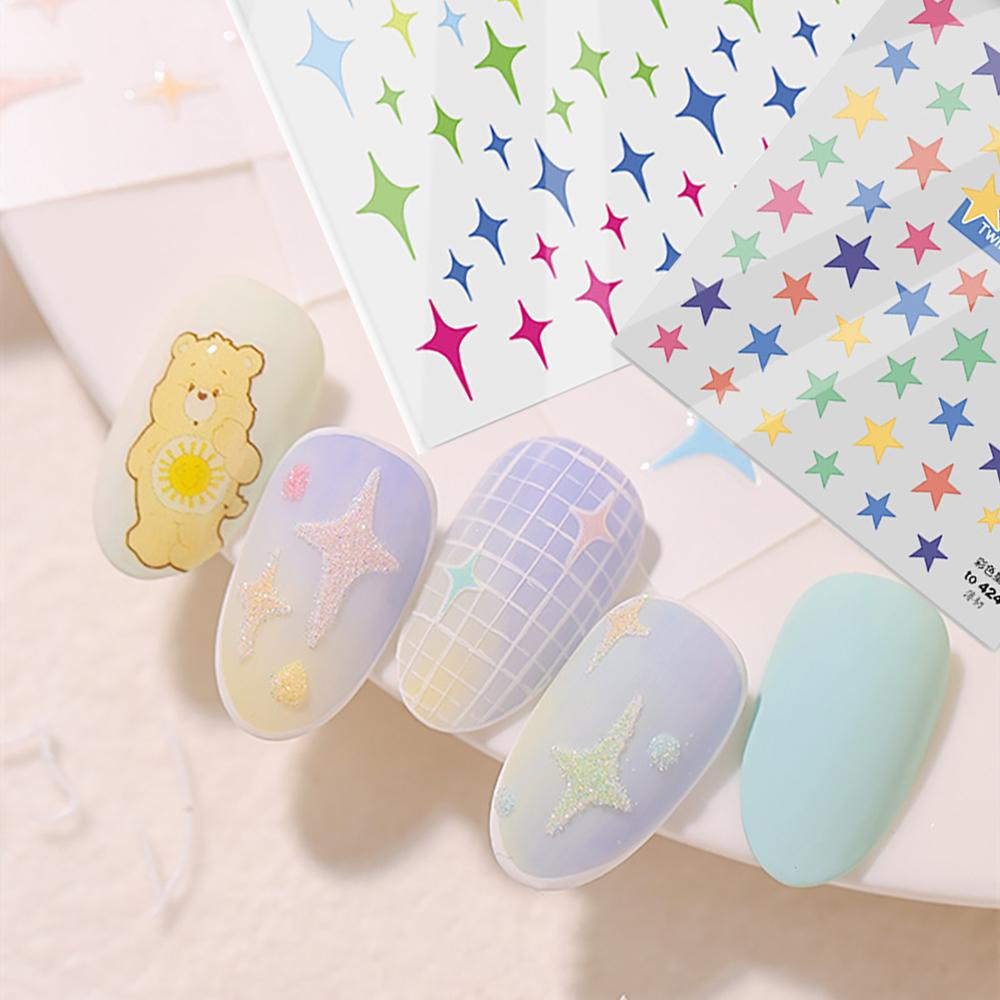 AUGUSTINA Agustin 3D Nail Art Sticker Sliders Decal Manikur Aksesoris Nail Art Ornamen