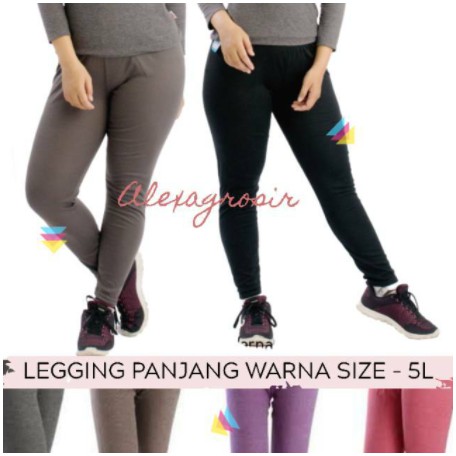 Legging Panjang Standart 3L 4L 5L Bahan Spandex Rayon Warna GROSIR 12 PCS