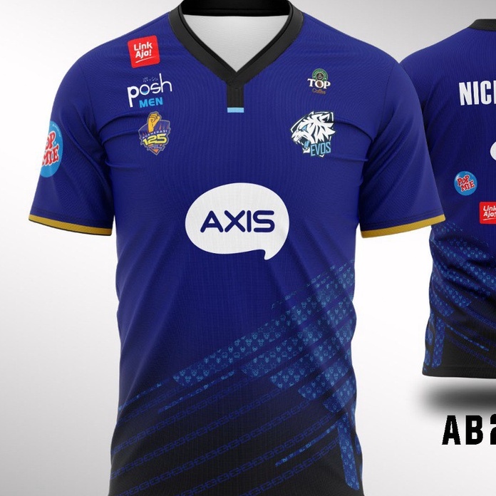 JERSEY ESPORT EVOS 2022 TERBARU BAJU GAMING KAOS BIRU HITAM MOBILE LEGENDS DOTA2 PES AOV BIG SIZE JU