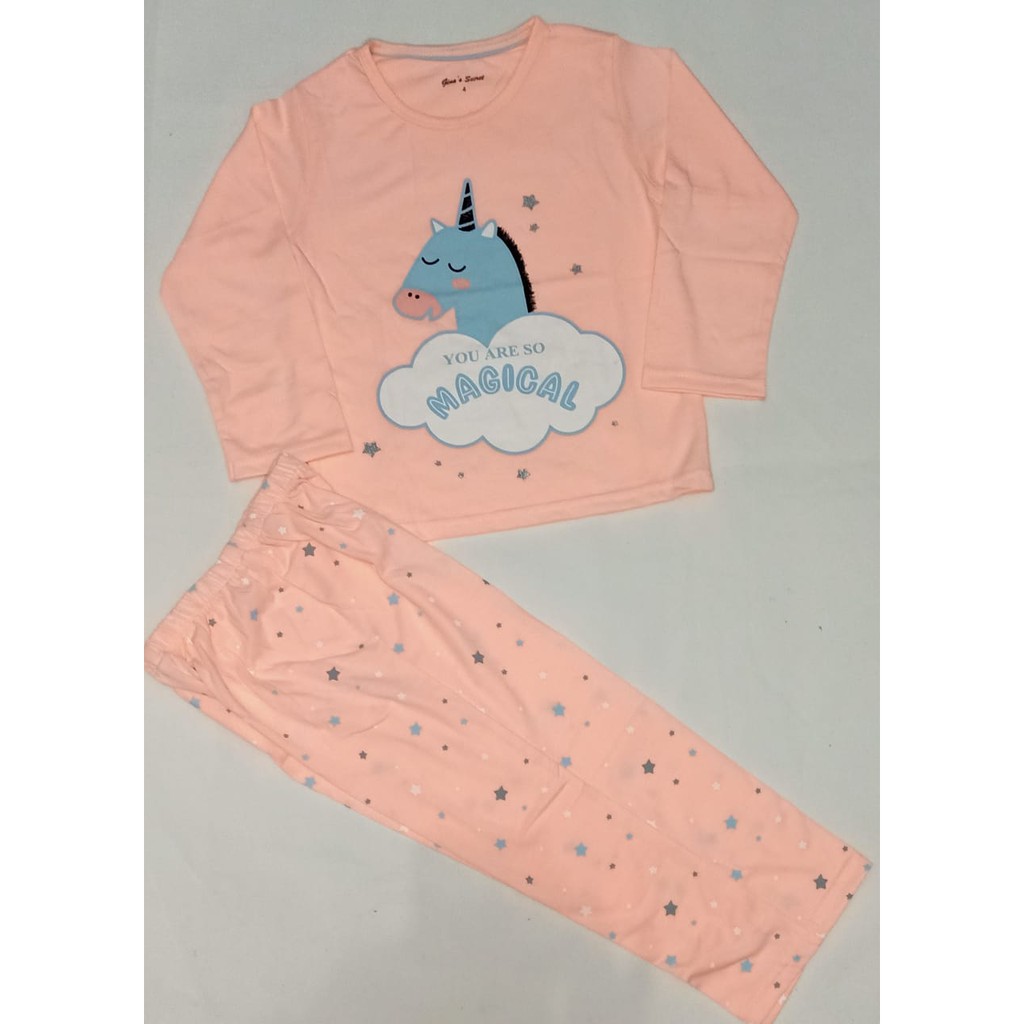 Setelan piyama anak remaja perempuan - unicorn