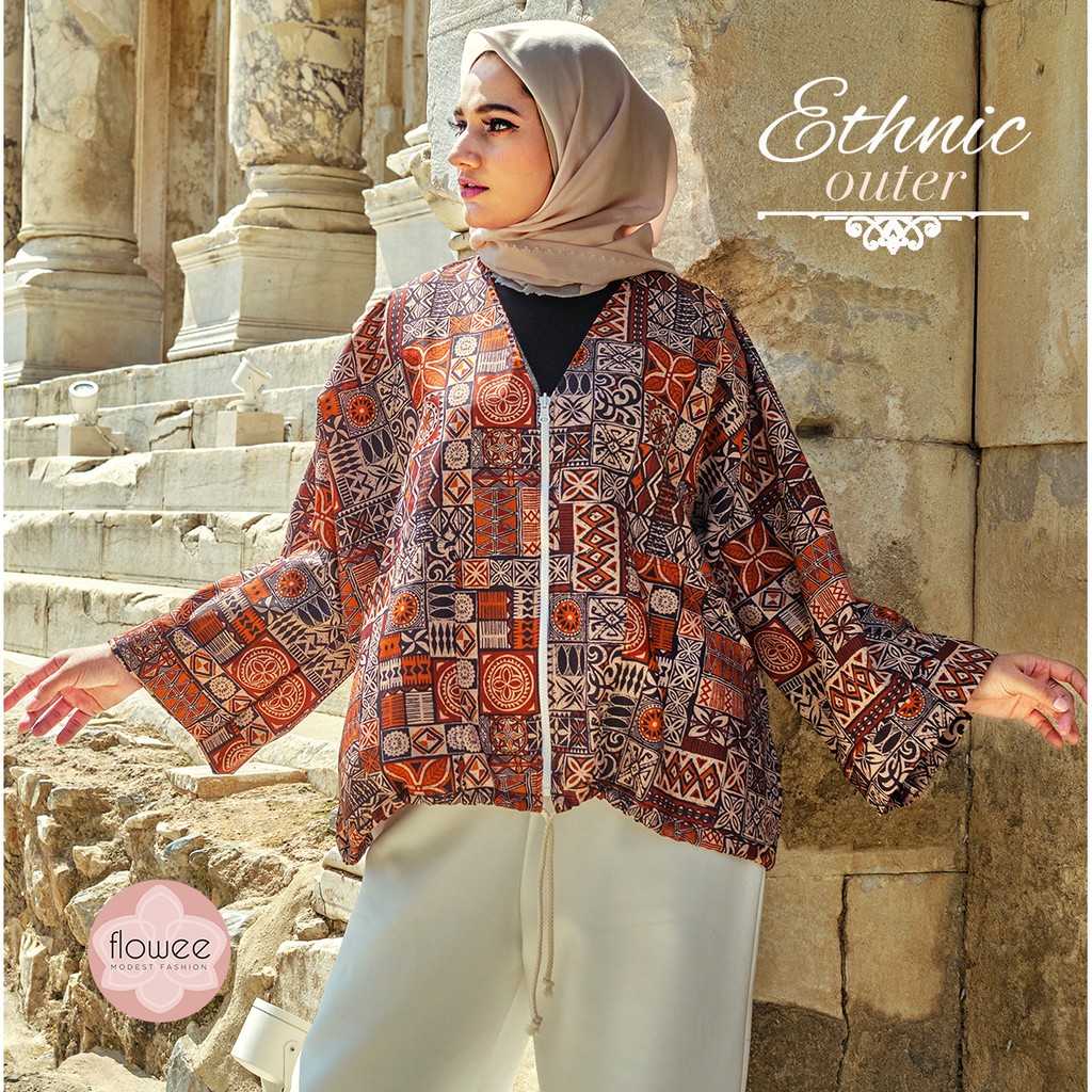 Ethnic Outer Turkey Edition Outer Motif Lengan Panjang Outer Kekinian Ternyaman Outer Bahan Katun