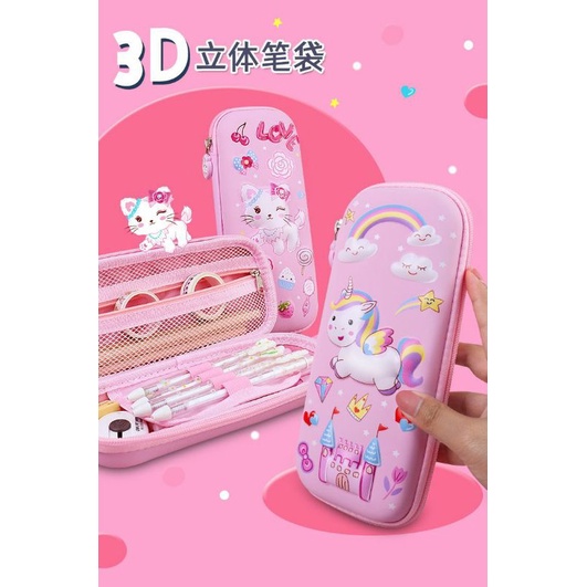 

tempat pencil case 3D unicorn, dinosaurus