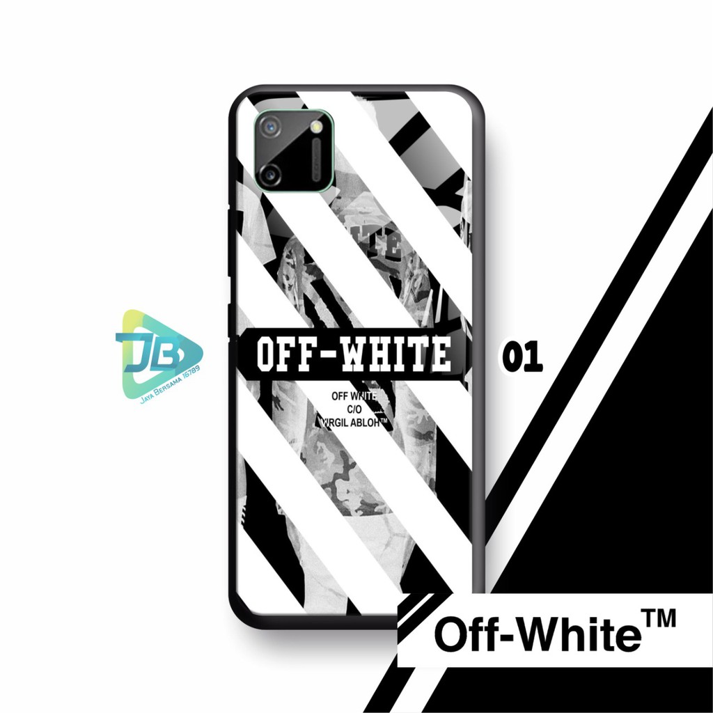 SOFTCASE BACK CASE GLASS KACA OFF WHITE REALME 2 3 5 5I 5S 6 7 7I Q U1 X X2 JB2821