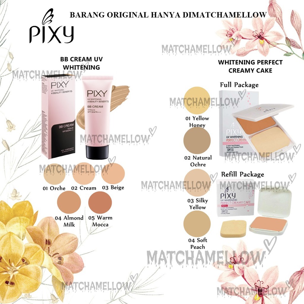 ❄️MATCHA❄️ PIXY UV WHITENING 4 BEAUTY BENEFITS - BB CREAM CREAMY CAKE BEDAK ORIGINAL