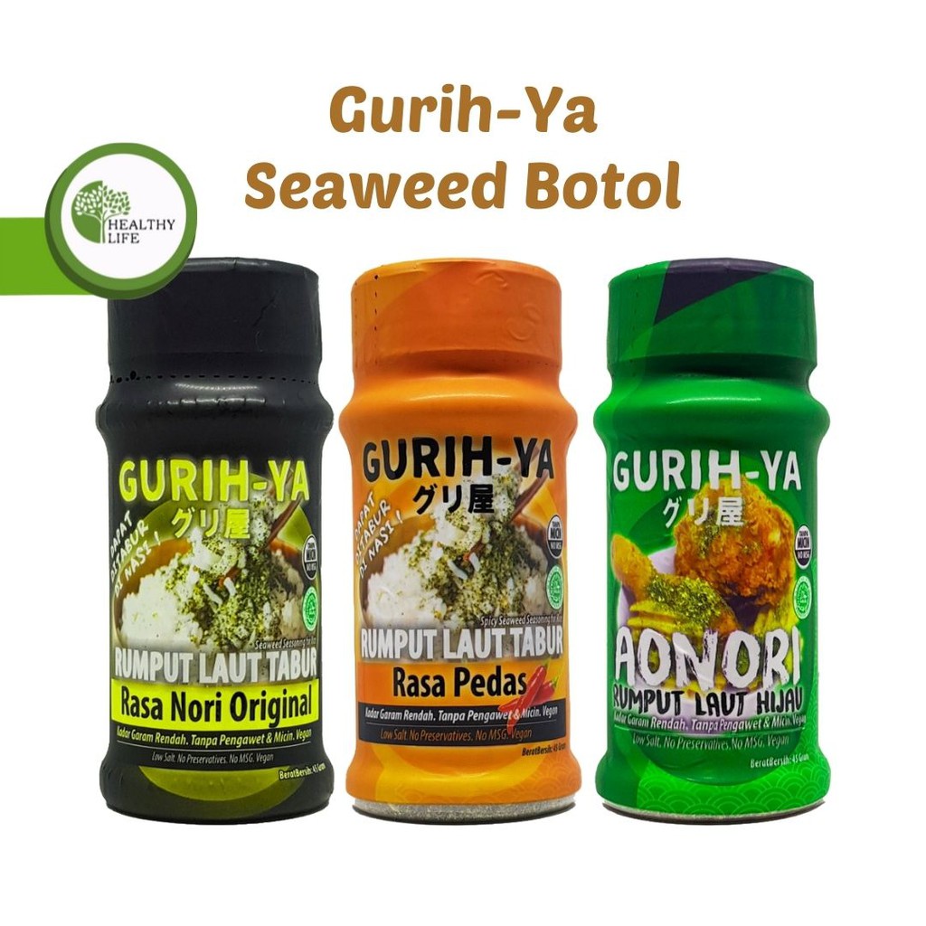 Gurih Ya Seaweed Nori Seasoning (Abon  Rumput Laut) Botol 45gr