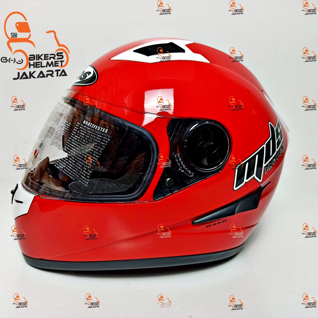MDS HELM PROVENT SOLID FIRE RED DOUBLE VISOR FULL FACE