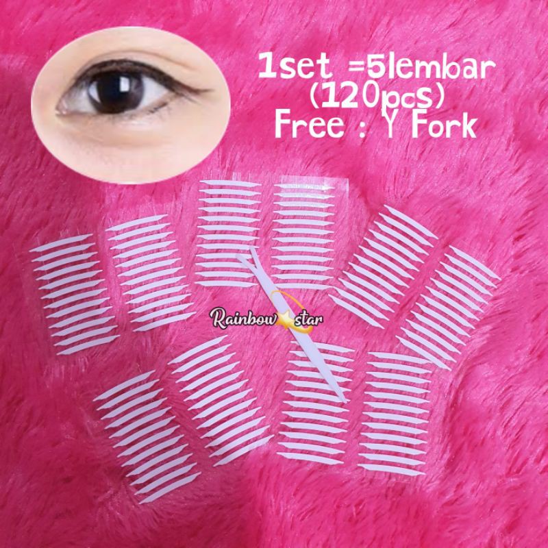 Double Side Eyelid Tape 120pcs/Invisible Double Eyelid Tape Set/Skot Mata/Stiker Mata/Scott Eyelid Tape