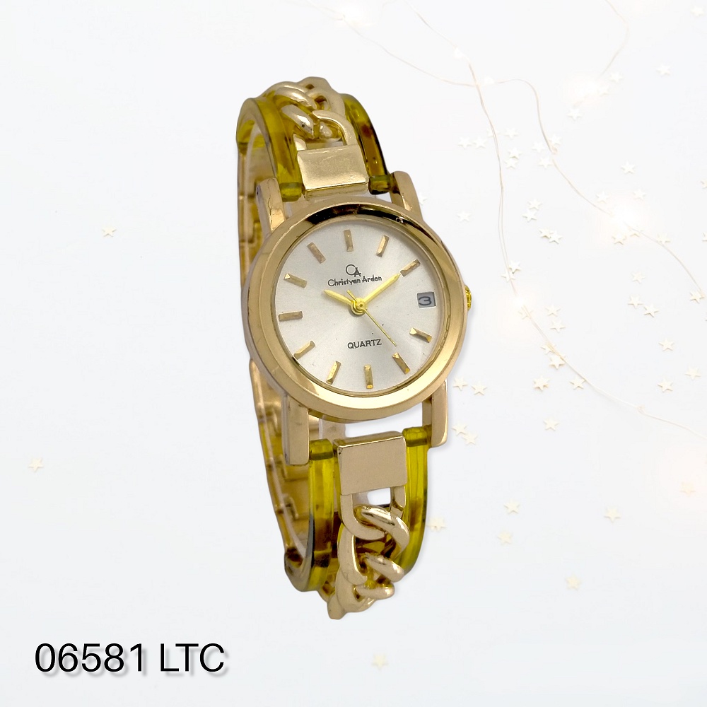 06581 Gold Jam Tangan Rante Wanita Tanggal Murah dan Original