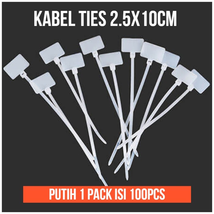 Kabel Ties Label Marker Putih Nama Tis Tie Cable Maker Name Tag