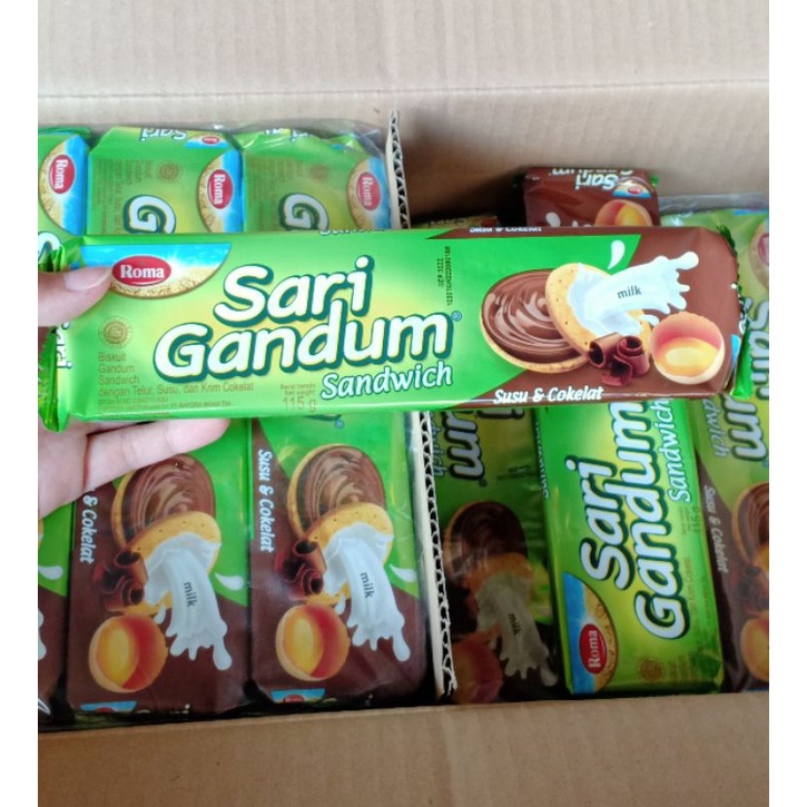 

agen distributor snack cemilan ringan wafer biskuit sari gandum cokelat 115gr