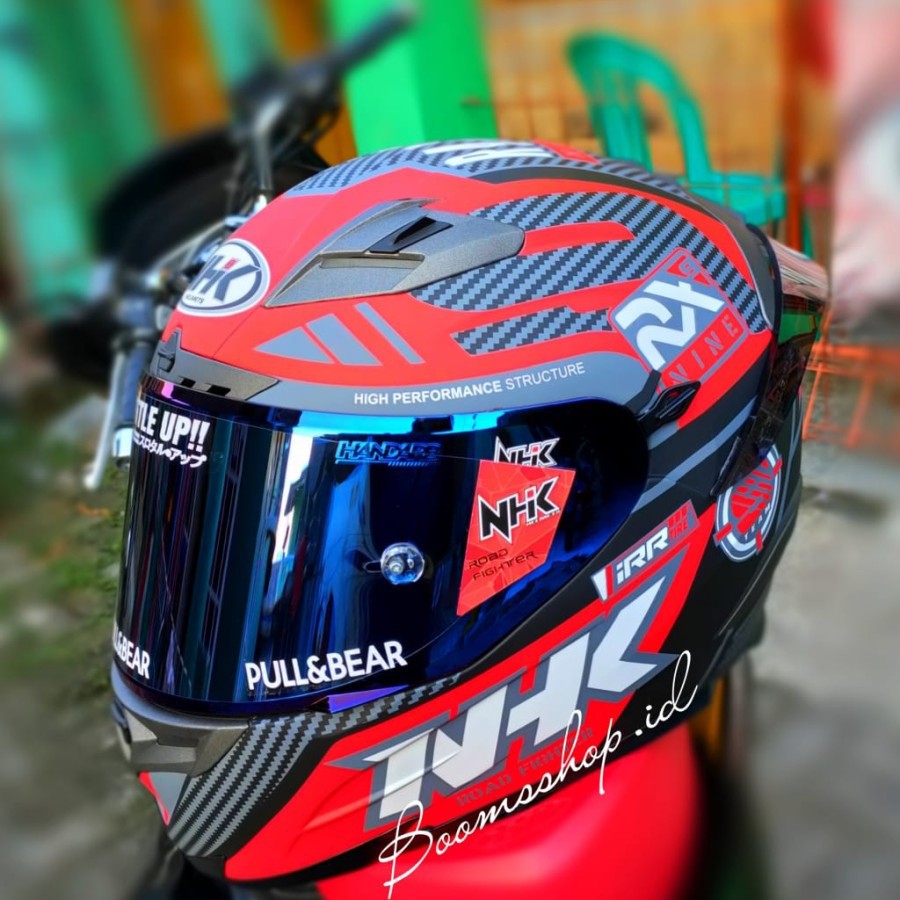 helm nhk rx9 racer red dop paket ganteng
