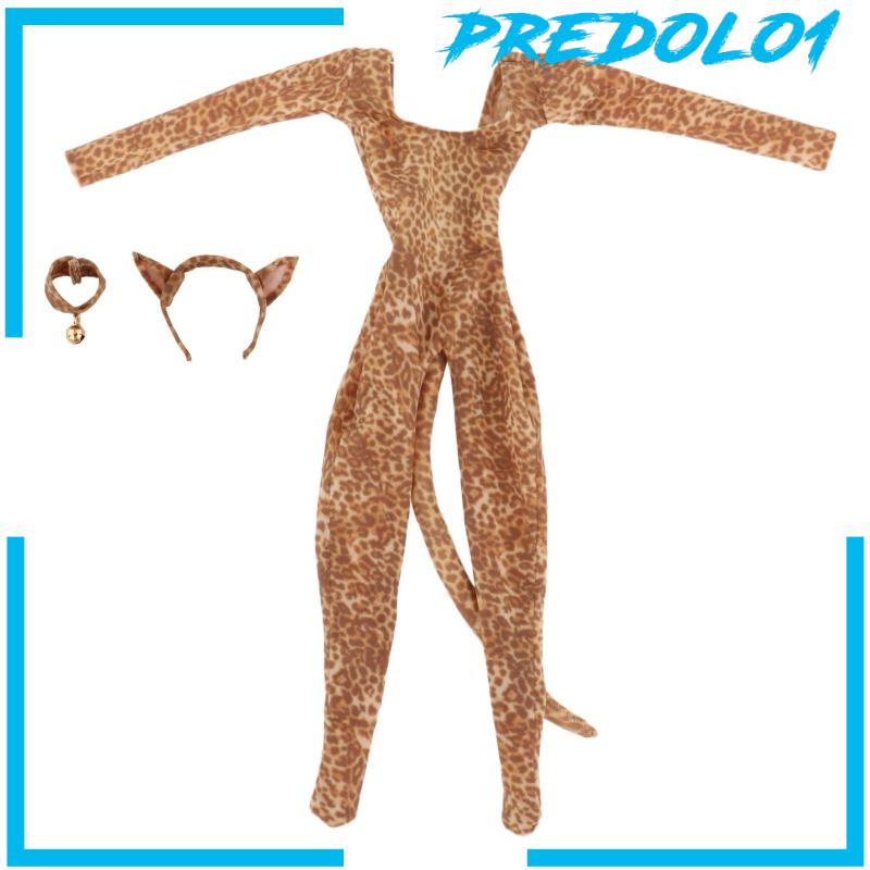 1/6 Woman Leopard Print Suit for 12'' Action Female Figure Doll Clothing