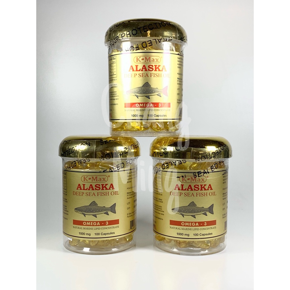 K Max Alaska Deep Sea Fish Oil Minyak Ikan Alaska Tutup Emas