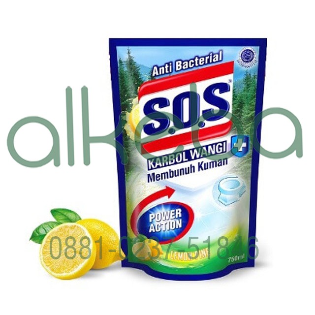 Karbol Wangi refill 1500 ml merk SOS aroma clasic / lemon pine