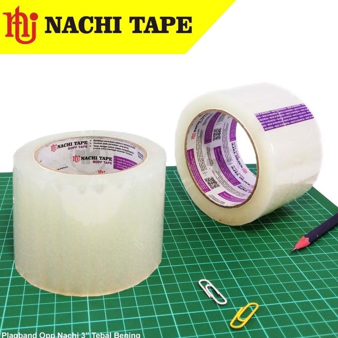 

(BISA COD) Plagband Opp Nachi 3" Tebal Bening -Lakban Packing Besar TERBATAS Kode 454