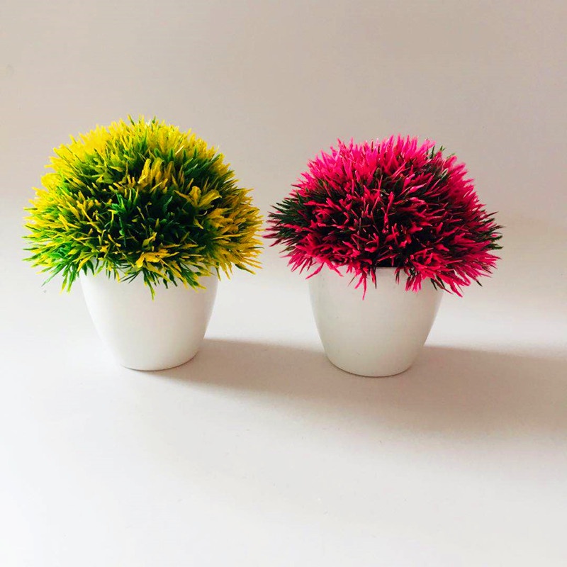 Satu7an PBP33 Tanaman Bunga Plastik Pot Tanaman Hias Bunga Stargrass Dekorasi Rumah Artificial-3