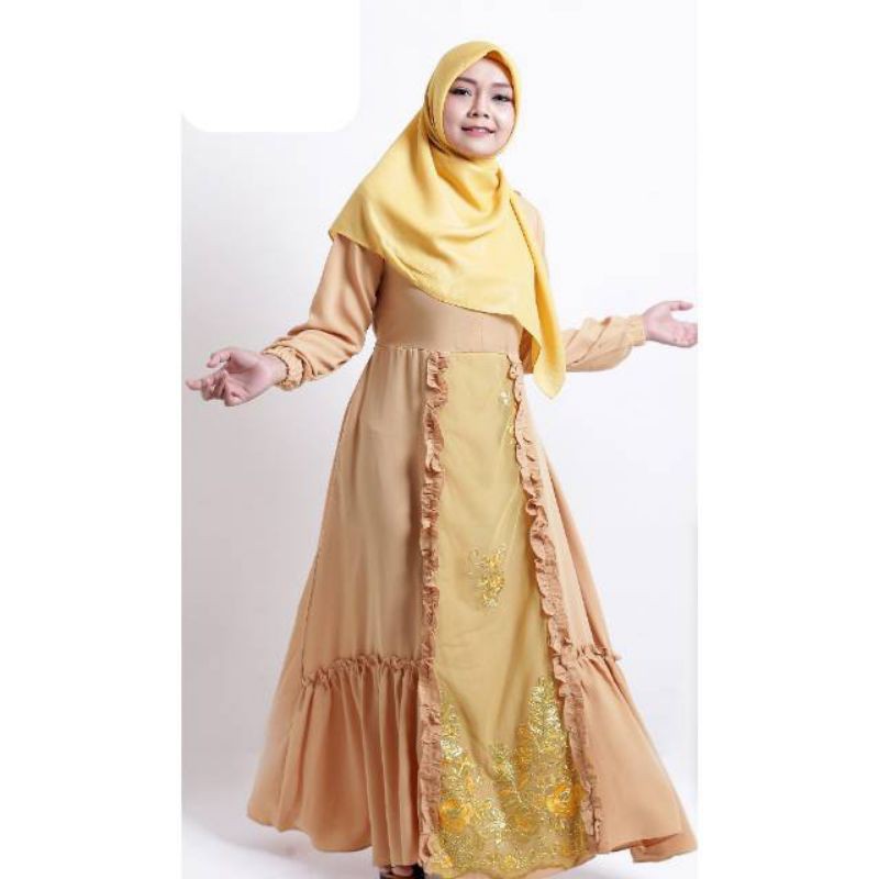 Baju Muslim Brukat Gamis Brukat Muslim Dress Busui Casual