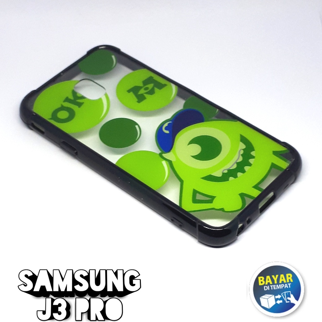 Casing Samsung J3 pro Case Anticrack Transparan Motif Lucu