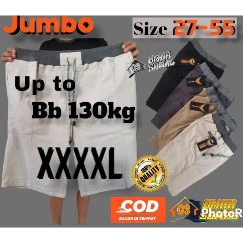 CELANA PENDEK PRIA SUPER JUMBO POLOS / CELANA CHINOS BESAR / CELANA PENDEK JUMBO CELANA KOLOR BIG SIZE XXXXL MURAH SIZE 39_54