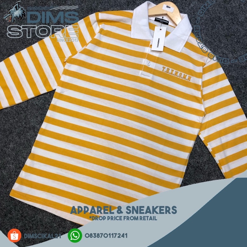 Rugby Shirt Bianca White Striped Yellow Thanksinsomnia UNISEX