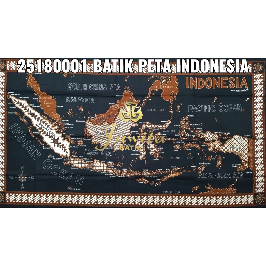 Batik Katun Motif Peta Indonesia