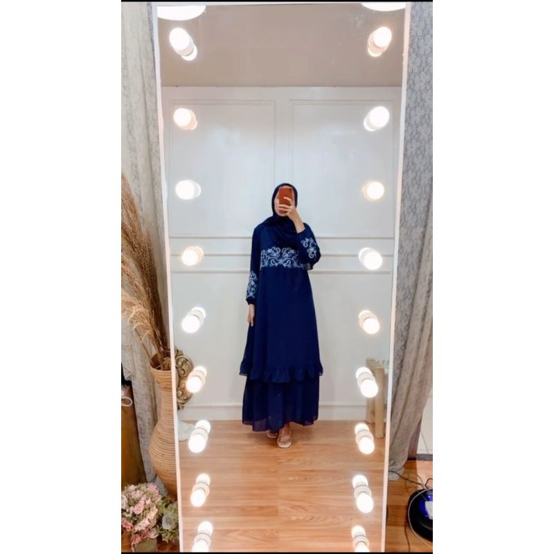 GAMIS MELAYU RIMPLE BORDIR DADA  / GAMIS MALAYSIA RIMPLE BORDIR DADA TERBARU