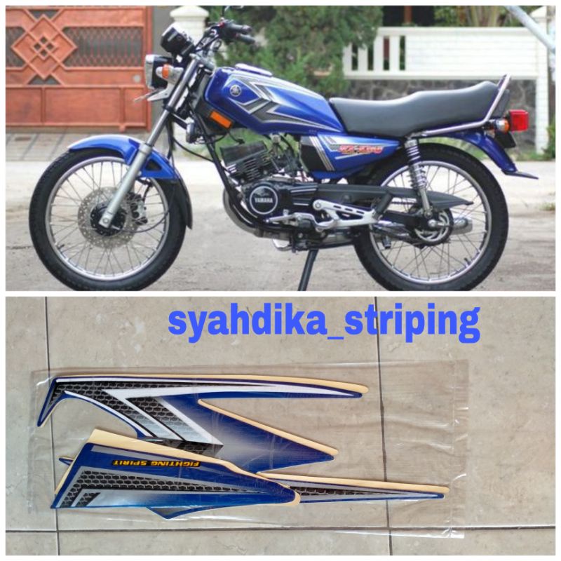 STIKER STRIPING LIS BODY YAMAHA RX KING 2003 BIRU