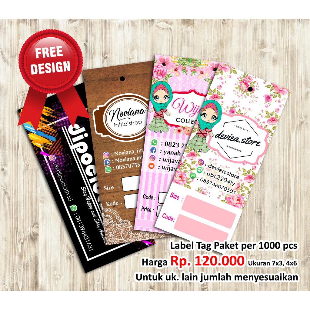 

Hang Tag 1000 Pcs / label baju / tag baju