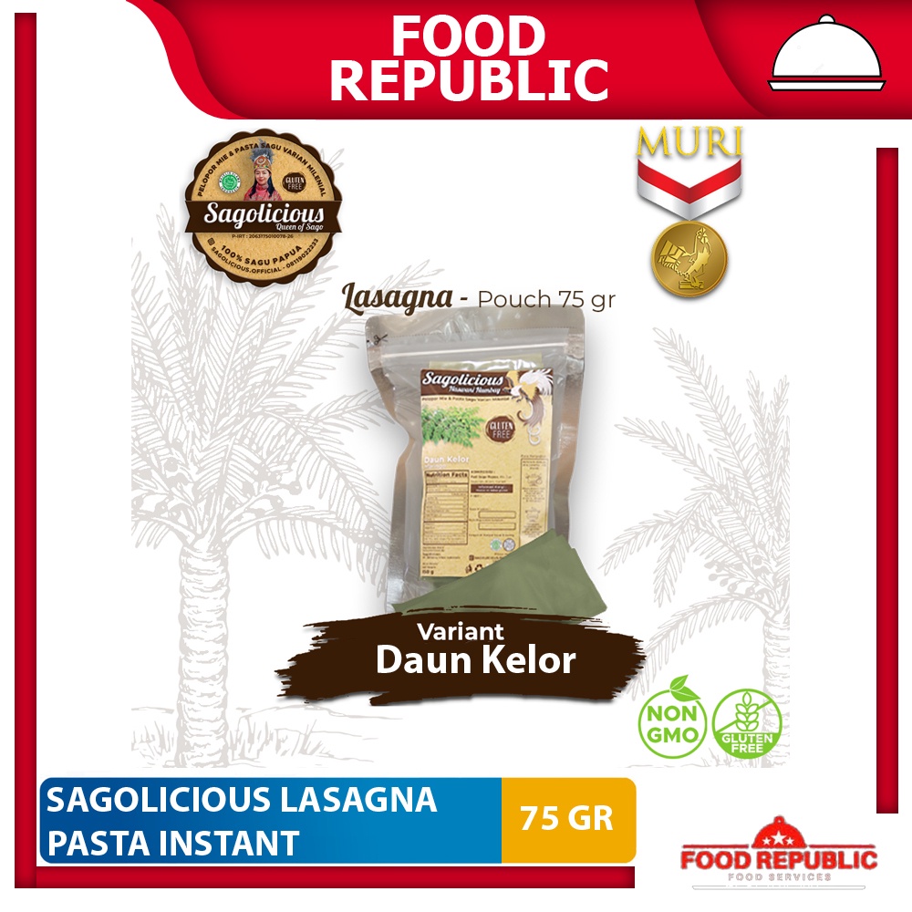 Sagolicious Lasagna Pasta Sagu Sehat Gluten Free Low GI Halal Enak