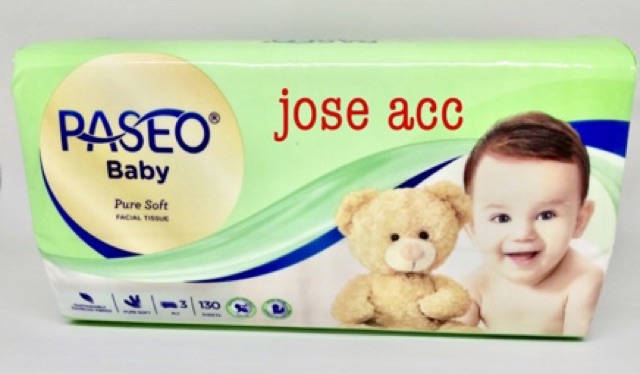 tissue tisu paseo baby pure soft 130 sheet 3 ply