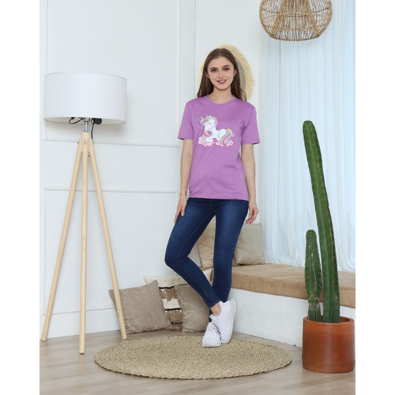 kaos unicorn lilac ungu big size