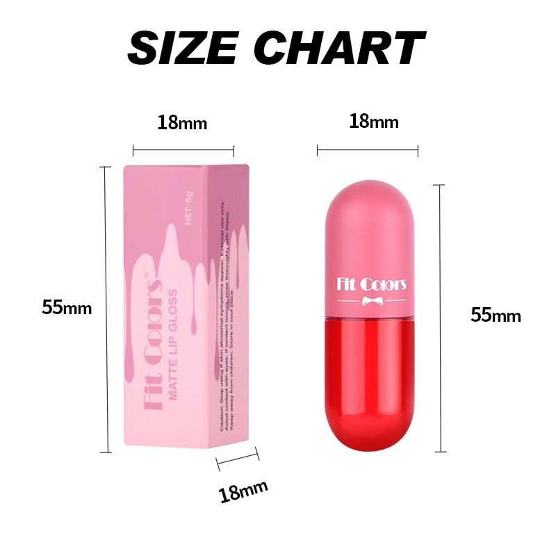 FIT COLORS Capsule Lipstick Lip Matte 5 Colors Lipstik Kapsul Unik Original FC007