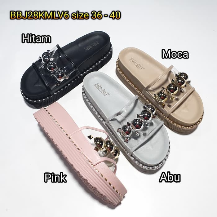 jelly sandal wanita slop bara bara karet import sendal barabara cewek BBJ28KMLV6